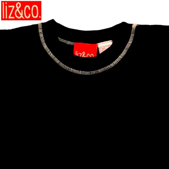 NEW LIZ & CO. Black & White Stitched Shirt - Size Small - Picture 3 of 6